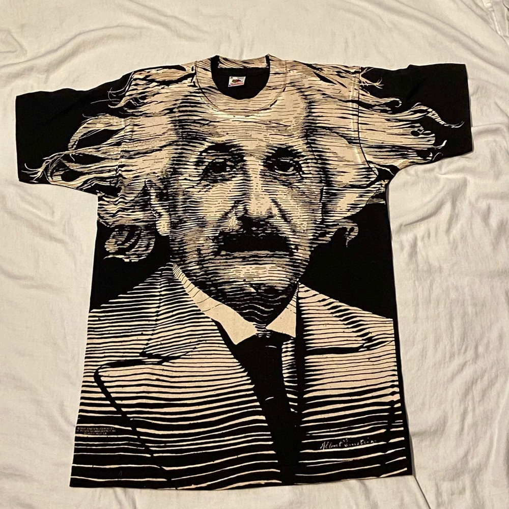 Vintage Single Stitch all over print Einstein top